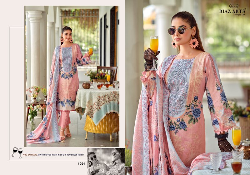 Bin Saeed Premium By Riaz Arts Cotton Lawn Embroidery Dress Material